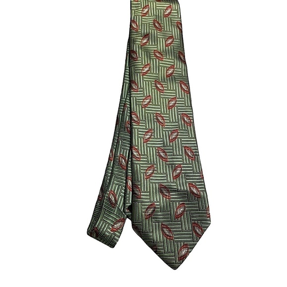 𝅺nwt Ermenegildo Zegna Basket Weave Silk Tie - Picture 2 of 7